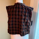 Lou & grey  crop Plaid Button-Up Sleeveless Top brown and black Photo 2