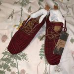 Toms Toma Venice collection red plaid felt shoes NWT Photo 5