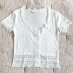 Urban Outfitters White Button Lace Top Photo 0