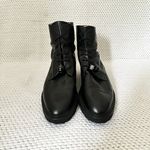 Dear Frances Black Leather Park Combat Lace Up Bead Accent Boots Women 40 US 10 Size 9 Photo 1