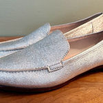 Kate Spade  Silver Shimmer Metallic Pointed Toe Loafer Flats Photo 0