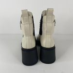 Karl Lagerfeld Paris Ivory Chunky Heel Embellished Platform Combat Boot Size 9.5 Photo 4