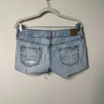 American Eagle  Light Blue Patchwork Denim Shorts Women's 4 Photo 1