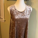 Molly green  Lindsay mushroom velour sleeveless swing mini dress, size small Photo 1