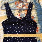 AQUA  BLOOMINGDALE’S M Polka Dot Navy Smocked Dress Photo 10