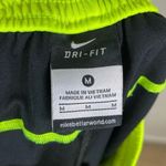 Nike  Dri-Fit Black & Neon Yellow High Rise Athletic Gym Shorts Photo 5