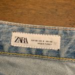 ZARA  Mid Rise Wide Leg Jeans Women’s 0 Ripped Distressed Light Wash Blue Photo 1