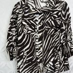 Chico's Zenergy by NEEMA Cool Zebra Zazu Black White Zip Front Jacket Size M Photo 2