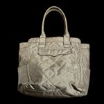 Rebecca Minkoff diaper bag quilted canvas with nylon interior. Taupe dark tan Photo 2
