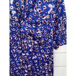 Open Edit  Womens Button Up Shirt Blue Multi Abstract Cuffed Sleeve Print Size XS Photo 3