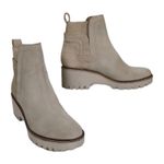 DOLCE VITA Beige Huey H2O Suede Leather Ankle Booties Lug Sole Women's 7.5 Photo 0