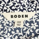 Boden Pleated Skirt Midi Shirt Dress Navy White Floral Long Sleeve Size 4 US Blue Photo 13