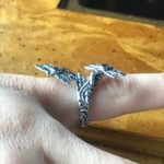 Natural Blue Sapphire Sterling Silver Dragonfly Ring Size 5 Photo 1