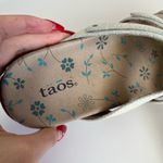 Taos Prize 3 Strap Leather Turquoise Stone Detail Velcro Comfort Sandals Size 9 White Photo 2