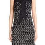 St. John Women’s Dress Shift Tweed Silk Ribbon Tie Sleeveless Black White Size 4 Photo 12