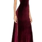 NBD  Women’s S Burgundy Wine Velvet In the Deep Slit Sides Low Back Maxi Dress Photo 0