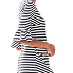 Lilly Pulitzer  Dress Women's Size  XS Alden Striped Bell Sleeve Black White Photo 1