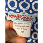 Rip Skirt Hawaii Women L Wrap Blue White Geometric Mini‎ Cover Up Vacation Beach Size L Photo 3