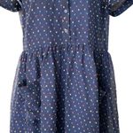 Modcloth  S Blue Polka Dot Short-Sleeve Sheer Dress attached‎ slip Photo 7