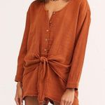 Free People Tied Together One Piece Romper Size Small Cocoa Brown Photo 1