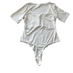 H&M Short Sleeve Ivory White Thong Bodysuit w/ Gold Button Detail Women's Medium Photo 1