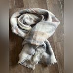 None Neutral Colored Plaid Blanket Scarf Photo 1