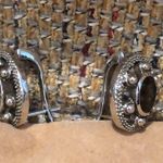 Sterling Silver Smokey Topaz  Faceted Filigree Accent Oval Earrings Photo 1