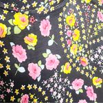 Paty Moda Intima Black Pink & Yellow Floral Paisley Bra Top Nightgown Size Large Photo 4