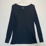 Aerie Offline by  Black Long Sleeve Ribbed Jersey Tee Women’s Small V-Neck Top Photo 8