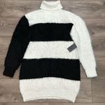 Eloquii  Black And White Striped Turtleneck Tunic Sweater Dress Size‎ 16/18 Photo 0