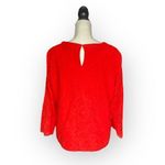 Karl Lagerfeld  Red Lace 3/4 Sleeve Blouse Photo 2