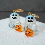 Boutique Ghost and Pumpkin Halloween Earrings Photo 2
