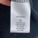 Dress Barn Black & White Floral Vine Embroidered Embellished Tank Top Shirt 2XL Photo 3