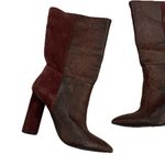 42 Gold NEW Kolby suede snake skin boots Brown Size 9.5 Photo 4