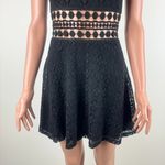 Cals NWOT Daisy Lace Fit and Flare Cutout Crochet Sleeveless Dress Black Small Photo 6