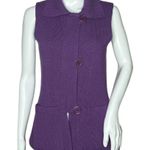 Bryan Bradley Sweater Womens Small Purple Vest Sleeveless Button Front Collar Photo 0