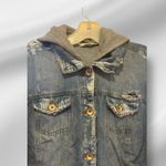 Ci Sono Ci‎ Sono Destroyed Cropped Denim Jacket with attached Hoody Photo 1