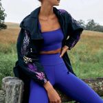 Free People FP Movement Friday Night Lights Jacket Embroidered Oversized Black L Photo 0