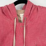 J.Jill  Unisex Pink Chambray Utility Hooded Button Front Jacket Extra Large‎ Photo 3