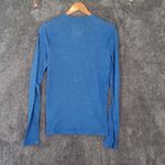 Hollister  Thermal Long Sleeve Y2k Inspired Top Blue Slim Fit Womens Medium Photo 3