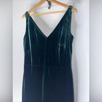 Ralph Lauren lauren Green Velevet V Neck / V Back Maxi Gown Dress Sleeveless 10 Photo 2