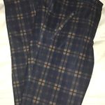 ZARA Navy Plaid Pants Photo 0