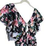 PatPat Floral Ruffle Sleeve Front Keyhole Cutout One Photo 1