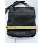 Michael Kors  Black Pebbled Leather Crossbody Bag Gold Chain Buckle Detail Luxury Photo 8