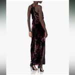 Aidan Mattox Printed Velvet Halter Gown Size 0 Evening Formal Gala Holiday Glam💚 Black Photo 1