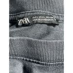 ZARA Women's Black Crew Neck Long Sleeve Crop Pullover Sweater Sweatshirt Top L Photo 2