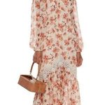 Revolve CAMI NYC Francie Lace Trimmed Floral Print Silk Chiffon Maxi Dress Size:S Photo 0