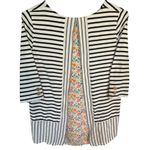 Matilda Jane  Clothing with Joanna Grimes Striped Top w/ Floral Accent Size Large Photo 3