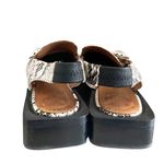 Ganni  Black and White Snakeskin Crystal Embellished Slingback Loafers Size 9/39 Photo 2