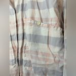 Free People  Loveland Plaid Flannel Button Down Shirt Pink Pastel Raw Hem Photo 3